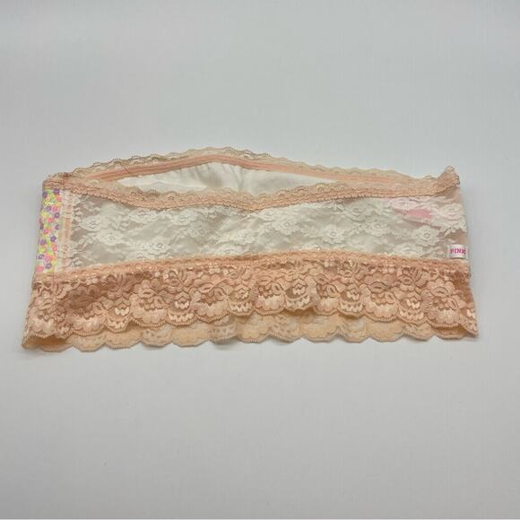 PINK Victoria’s Secret Lace Trim Sequined Bandeau Bra - Picture 8 of 9